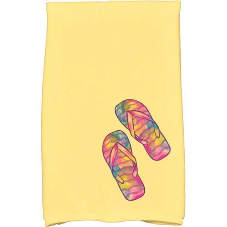 Simply Daisy 18 x 30 Rainbow Flip Flops Geometric Print Kitchen Towel