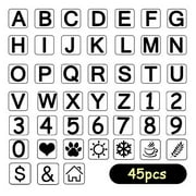 BAISDY 45pcs Alphabet Templates Letter Number Stencils for Painting on Wood Scrapbook Journal Canvas, 4 Inches