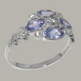 thumbnail image 2 of LBG British Made Traditional 10k White Gold Ring with Synthetic Cubic Zirconia & Natural Tanzanite Womens Statement Ring - 33 size options - Size 4.25, 2 of 6
