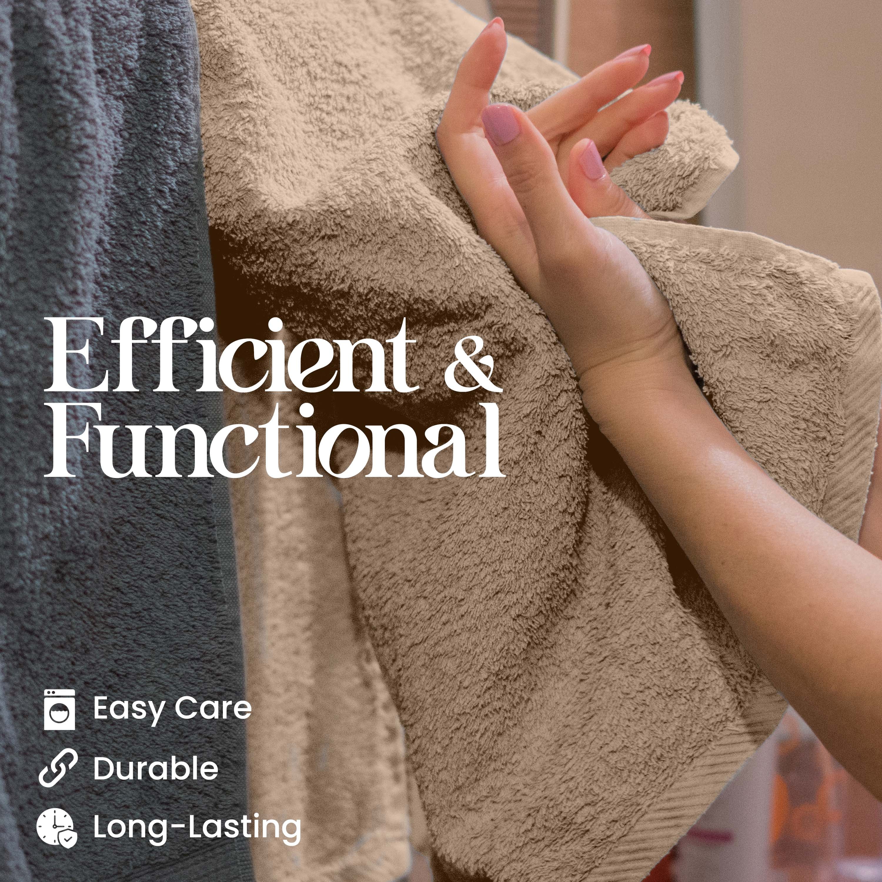 Utica 6-Piece Towel Set | 100% Cotton Soft & Absorbent Everyday Towels | Beige