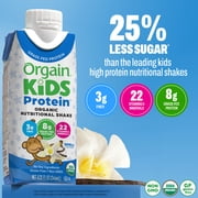 (2 pack) Orgain Organic Kids Nutritional Dairy Protein Shakes, Vanilla, 8.25 Fl Oz, Pack of 4