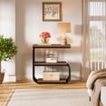 thumbnail image 6 of Tribesigns 3-Tier Nightstand, Narrow Bedside Stand, Industrial Vintage End Table for Bedroom, Living Room, or Small Spaces, Accent Side Table with Metal Frame, Rustic Brown (Set of 2), 6 of 21