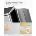 thumbnail image 2 of 10.6-Gallon Dual Compartment Trash Can - Stainless Steel Kitchen Bin with Pedal, Airtight Lids & 15 Bags, Silver/Black, 2 of 8