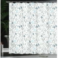 thumbnail image 3 of Ambesonne Botanical Shower Curtain, Delicate Plants Flowers, 69"Wx70"L, Slate Blue White Grey, 3 of 4