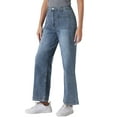 thumbnail image 4 of REFINED ATTIRE Women's Wide Leg Jeans High Waisted Stretchy Straight Leg Jeans Denim Pants XL Gray Blue, 4 of 5