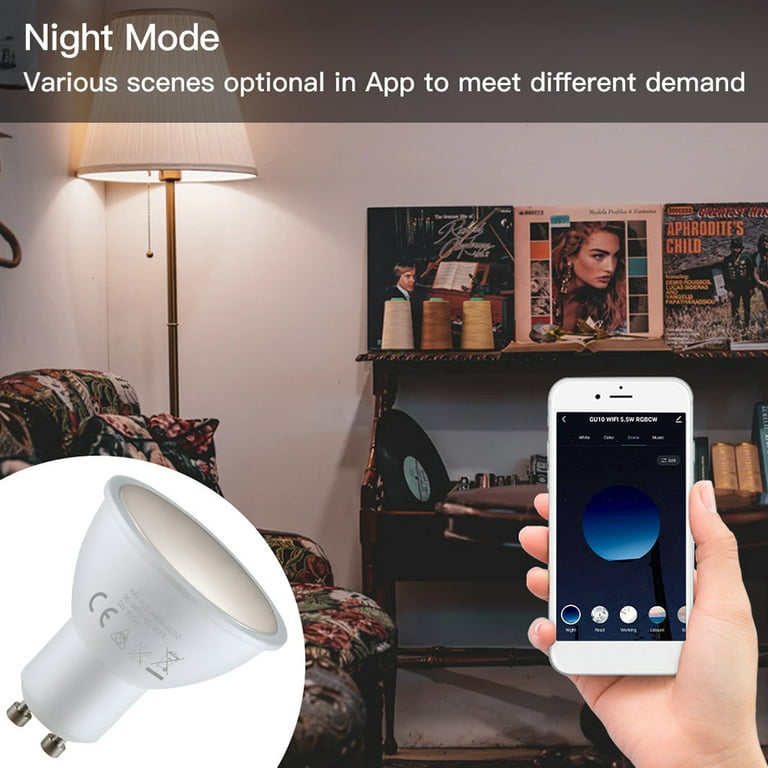 GU10 dimmable LED lamp WiFi Smart with app 5W 380 lm 2200-4000K