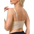 thumbnail image 3 of INSPIRE CHIC Nursing Bras for Women Wireless Push Up V Neck Maternity Bralettes Full Coverage Breastfeeding Bra with Adjustable Straps S Apricot, 3 of 4