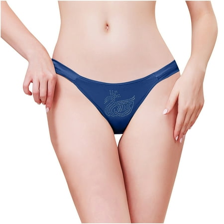 Panties for Women Clearance Women s Solid Color High Waisted Bikini Lace Ice Silk Underwear XL
