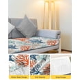 thumbnail image 4 of Multicolored Coral Sofa Couch Cushion Covers Washable, Removable Stretchable Sectional Couch Covers, Coastal Ocean Orange Blue Green Ombre Slipcovers for L & T Shape Sofa Protector S Size 3 pcs, 4 of 7