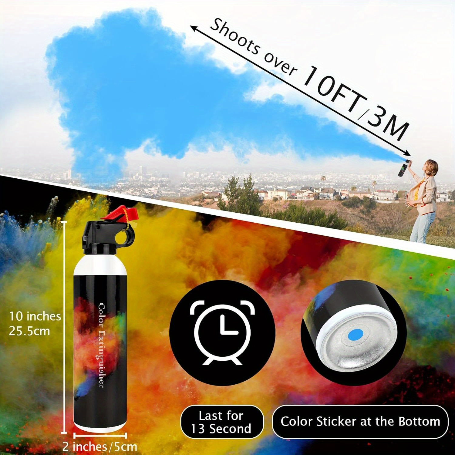 Colorful Reveal Powder Cannon for Gender Reveal, Wedding, Paintball, Sports Event, Photoshoots and Special Effects - Creative Colorful Smoke Bombs (Purple, 2 Pack)