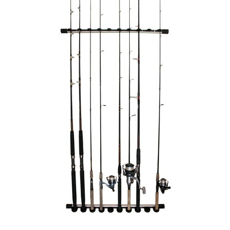 UPC: 0858316006717 | Rush Creek Creations 3 in 1 Aluminum 10 Fishing Rod Wall/Ceiling Rack