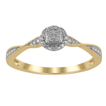 1/20 Carat T.W. JK-I2I3 diamond promise ring in 10K Yellow Gold , Size 4