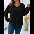 thumbnail image 4 of Sudadera con Capucha para Mujer, de Larga, Holgada y con Cordón Ajustable, Básica Negro XXXL, 4 of 7