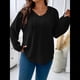 thumbnail image 4 of Sudadera con Capucha para Mujer, de Larga, Holgada y con Cordón Ajustable, Básica Negro 4XL, 4 of 7