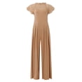 thumbnail image 3 of Women's Lace Cap Sleeve Wide Leg Jumpsuit Elegant High Neck Dressy Party Outfit, 3 of 6