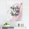 thumbnail image 1 of Saying Tapestry, Calligraphy Words Color Smear Backdrop, Fabric Wall Hanging Decor for Bedroom Living Room Dorm, 5 Sizes, Pale Pink White, by Ambesonne, 1 of 1