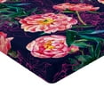 thumbnail image 4 of Ambesonne Floral Fitted Sheet, Sketch Abstract Peonies Art, Queen Size, Navy Blue and Dark Pink, 4 of 5