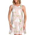 thumbnail image 1 of Balery Rabbit Vestidos de verano para mujer con estampado: vestido holgado sin mangas, vestido playero informal y cómodo para días calurosos., 1 of 7