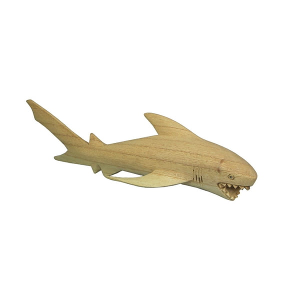 Things2Die4 12 inch Hand Carved Shark Wood Sculpture Figurine Beach