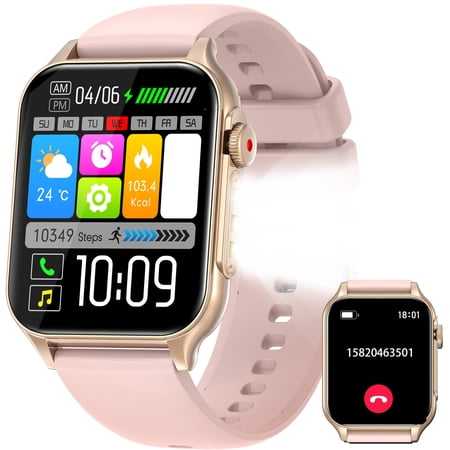 VOPOCO Smart Watches, Bluetooth Call 1.96" IPS Screen Smartwatch, IP67 Waterproof Long Life Battery Smart Watch