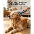 thumbnail image 2 of Pet Pro Grooming Tool, Double Teeth Grooming Comb Kit for Dogs, Cat Deshedding Brush, Dog Rake Brush for Shedding, Cats Comb Undercoat Long Hair Knotter Remover (Blue Large), 2 of 8
