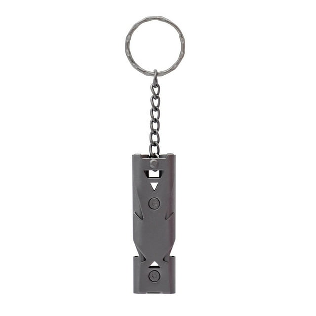 Visland Sifflet de Survie à Double Tube 150 dB Décibel Élevé Acier Inoxydable Robuste Portable Voyage Mini Camping Chasse Randonnée Plein Air Sifflet d'Urgence