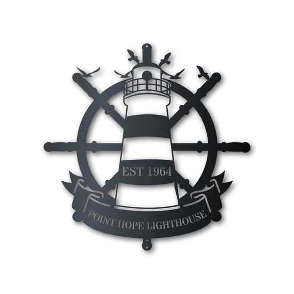 Custom Metal Lighthouse Sign | Nautical Wall Art | Indoor Outdoor 46