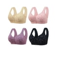 thumbnail image 4 of Front Closure Wireless Bra for Older Women - Plus Size Cotton Comfort Bra with Wide Straps U-Back Support for Posture & Pain Relief, 4 of 8