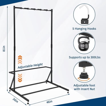 Acekid Bike Storage Rack Freestanding Bike Storage Adjustable Height Space Saving 300 Lbs Capacity Vertical Bike Storage Garage For Front Yards Backyards Basements 5 Bike