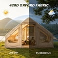 thumbnail image 3 of Lilypelle 4-6 Person TPU Inflatable Hot Tent with Stove Jack, 4-Season Waterproof Camping Glamping House, Quick 5-Min Setup with Hand Pump, Featuring 420D UPF50+ Oxford Fabric & Mesh Windows, 3 of 10