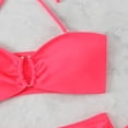 thumbnail image 5 of Bathing Suit for Women Halter Ring Linked Tie Side Bikini Sets Two Piece Swimsuit (Pink,M), 5 of 6