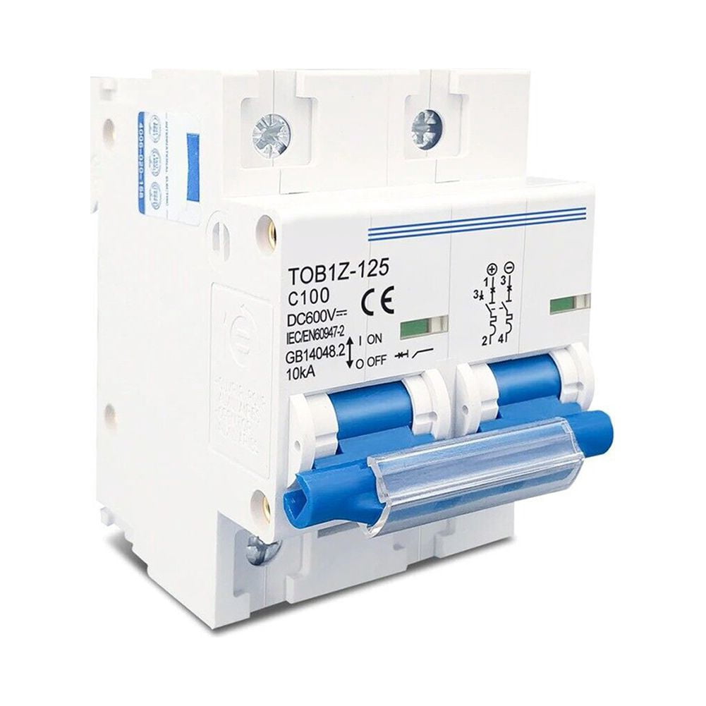DC MCB for Solar PV 2P 125A 100A 80A 600V Circuit breaker PV System Battery