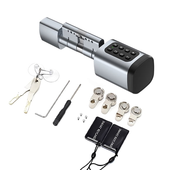 Wisewang Solution de Sécurité Domestique Serrure Intelligente à Combinaison pour Toute Porte Compatible avec Diverses Portes Facile à Installer Argent
