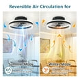 thumbnail image 5 of Miniyam Low Profile Ceiling Fan with Light – Dimmable LED, 3 Color Temperatures (3000K/4000K/6500K), Quiet 35dB DC Motor, Reversible Blades, Timer & Memory Function, 5 of 9