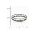 thumbnail image 6 of Stainless Steel Polished Grooved Criss Cross Design Ring Size: 11; for Adults and Teens; for Women and Men, 6 of 6