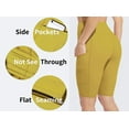 thumbnail image 3 of Womens High Waist Biker Shorts with Pockets Workout Running Short, 3 of 6