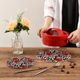 thumbnail image 6 of SKYSONIC Vintage Leopard Skin Flowers Pot Holders Trivets, 2 Pcs Heat Resistant Trivets, Cotton Thread Weave Mats for Hot Pads Pans Pot Bowl Teapot for Kitchen Decor, 6 of 7