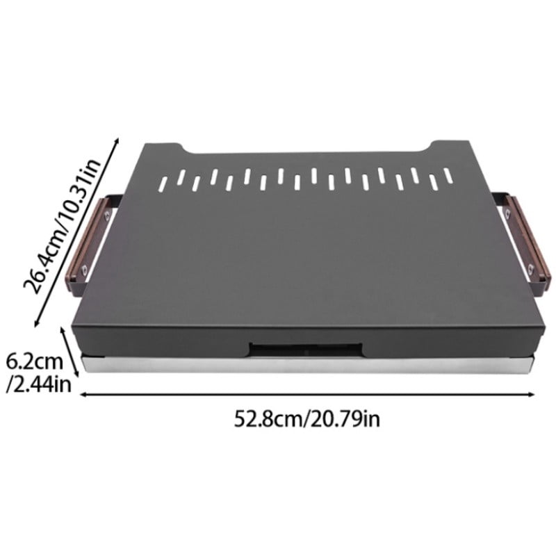 20.79*10.31*2.44 in Modern Plastic Spraying Black Silver Rectangular Portable Charcoal Grill for Gatherings