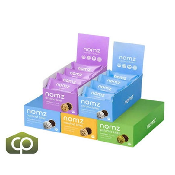nomz Organic Bites, Assorted Flavours - 60 Bites x 40g (5/Case)