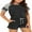 Black, variant on HEARTNICE Women's Pajama Short Sets, Lounge Short Sleeve Sleepwear Summer Pjs Sets (Black,XL)