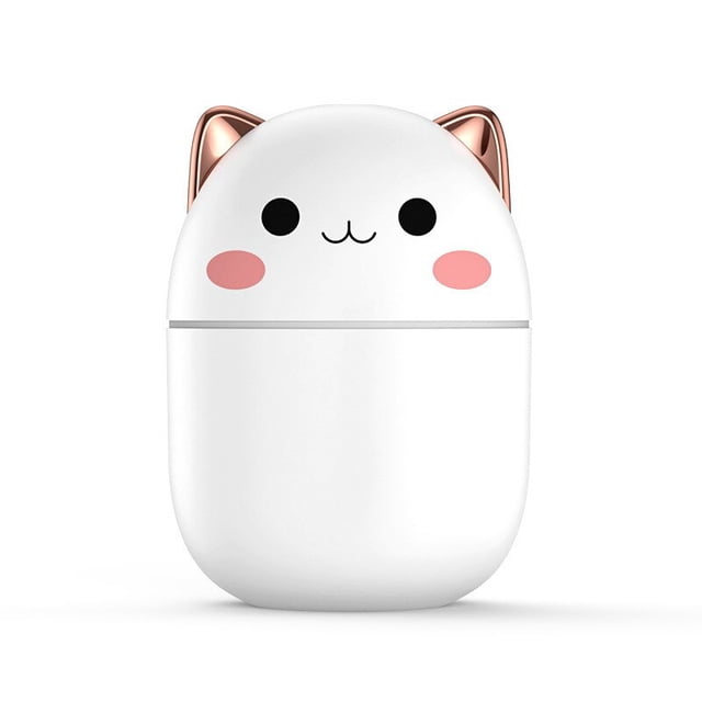 Humidificador de aire para coche, difusor de aromaterapia con luz nocturna, generador de niebla fría, purificador de aceite esencial Kawaiil
