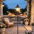 thumbnail image 4 of LACKUST Solar Bird Feeder with Light, 2-Tier Metal Ground Stake Bird Bath & Feeding Station for Garden, Rustic Brown, 4 of 5