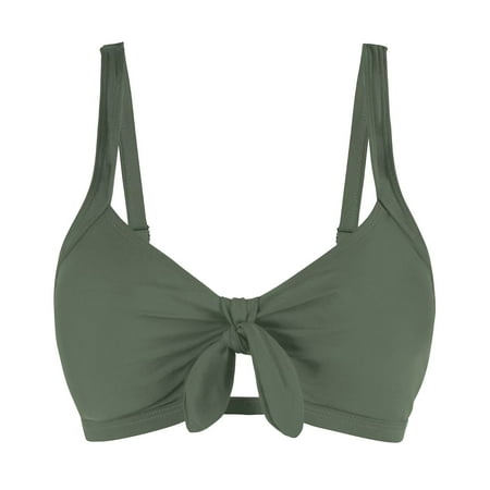 Lopeceal Women Underwire Bikini Swim Top - Push Up Knot Front Swimsuit Top Bathing Suit Bra Top