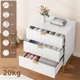 thumbnail image 7 of EastVita Modern 3 Drawer Dresser Wide Chest with Gold Metal Legs and Handles Wood Storage Organizer for Bedroom Living Room Hallway White, 7 of 7