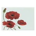 thumbnail image 1 of Floral Cutting Board, Poppy Flowers Vivid Petals Buds Pastoral Purity Mother Earth Nature Design, Decorative Tempered Glass Cutting and Serving Board, Large Size, Red Green, by Ambesonne, 1 of 1