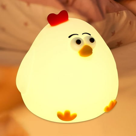 

FENGNight Light for Kids Cute Silicone Chick Night Lamp Squishy LED Bedside Lamp Rechargeable Dimmable Animal Nightlight w 30/15 Min Timer & Touch Control for Bedrooms Living Room-240810