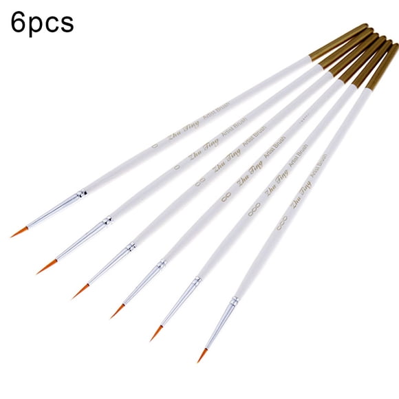 Opolski 6Pcs Aquarelle Huile Gouache Acrylique Peinture Pinceau Crochet Ligne Stylo Art Fournitures