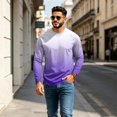 thumbnail image 5 of OIOLOYJM Mens T Shirts Casual Cotton Long-Sleeve CrewNeck Gradient Hiking Sport Shirts Basic Breathable Running Workout Pullover Purple 2XL, 5 of 5