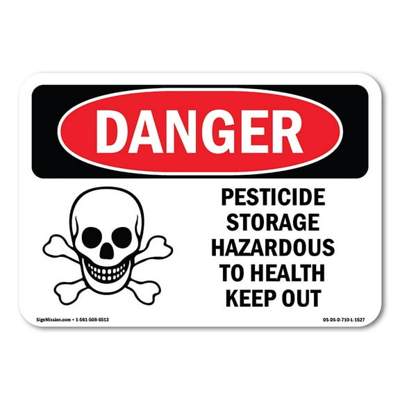 SignMission OS-DS-D-710-L-1527 OSHA Danger Sign - Pesticide Storage Hazardous
