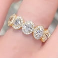 thumbnail image 2 of Romantic Wedding Band 925 Silver Ring Cubic Zircon Women Party Jewelry Sz 6-10, 2 of 4